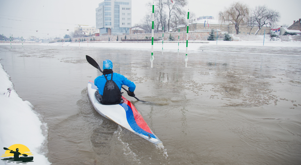 kayaking in snow
