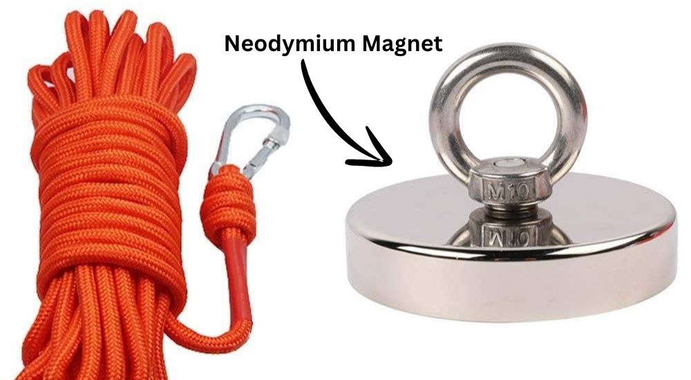 A magnet and a rope