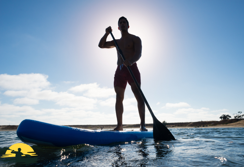 A man Standing on a Paddle Board