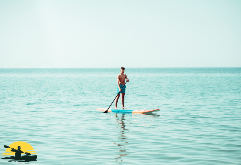 A man Standing on a Paddle Board