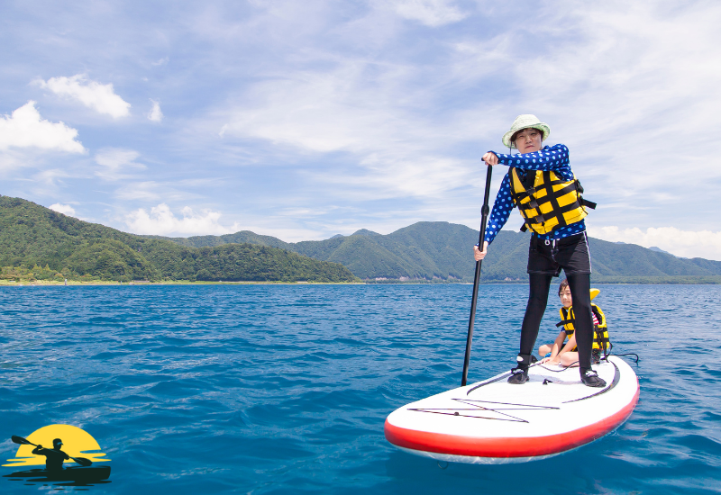 A man Standing on a Paddle Board